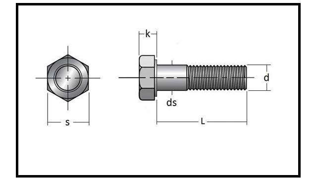 Drawing Sturdfix Hex Bolt Part Thread Metrix 